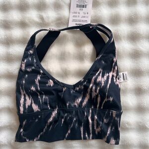 Stylish Black and Pink Sports Bra